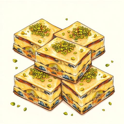 Aquarell-Illustration für die Kategorie Baklava & Iftar-Mitbringsel
